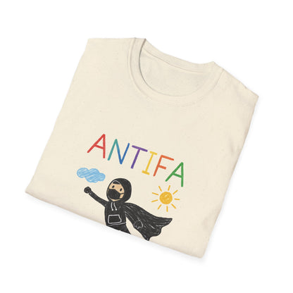Unisex Softstyle T-Shirt with ANTIFA Drawing Design, Activist Apparel, Casual Wear, Graphic Tee, Protest Clothing, Hipster Fashion