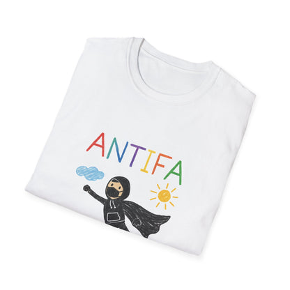 Unisex Softstyle T-Shirt with ANTIFA Drawing Design, Activist Apparel, Casual Wear, Graphic Tee, Protest Clothing, Hipster Fashion