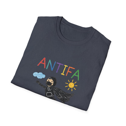 Unisex Softstyle T-Shirt with ANTIFA Drawing Design, Activist Apparel, Casual Wear, Graphic Tee, Protest Clothing, Hipster Fashion