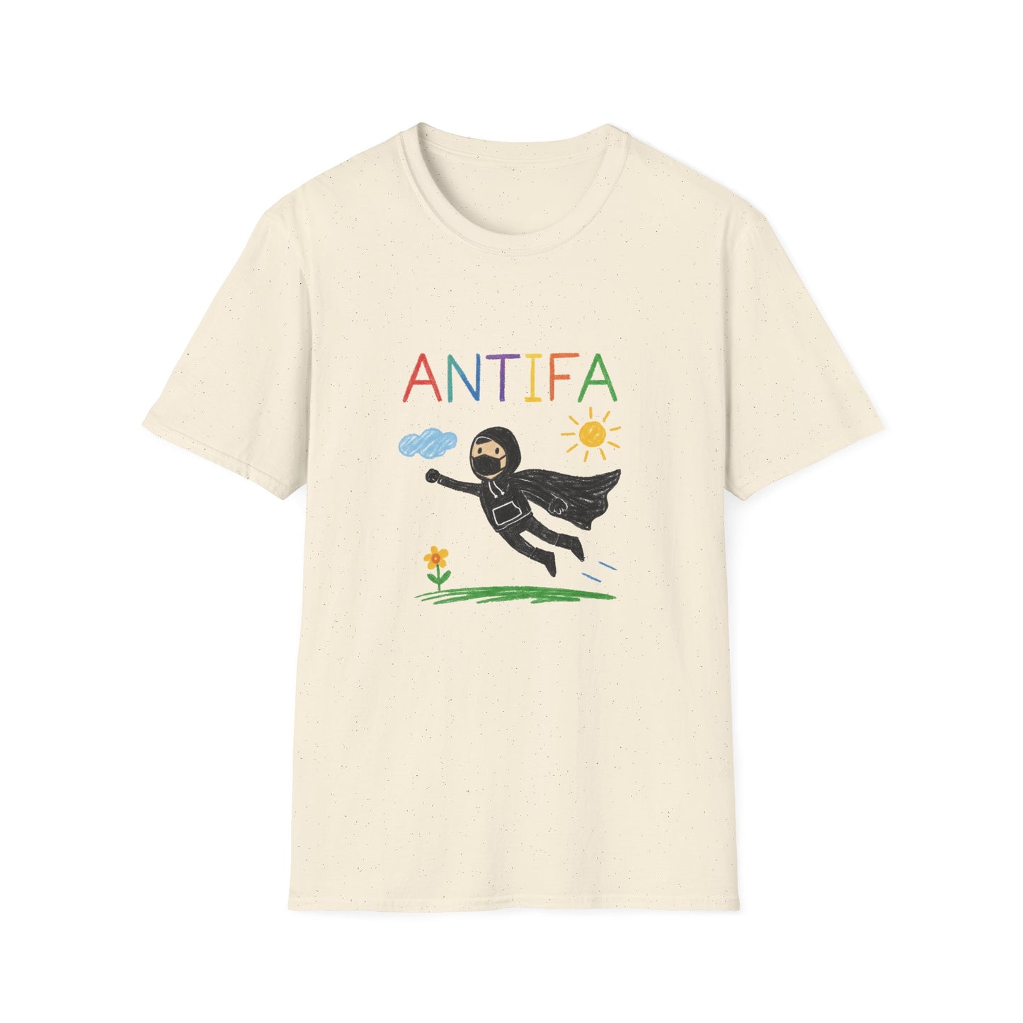 Unisex Softstyle T-Shirt with ANTIFA Drawing Design, Activist Apparel, Casual Wear, Graphic Tee, Protest Clothing, Hipster Fashion