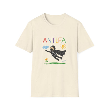 Unisex Softstyle T-Shirt with ANTIFA Drawing Design, Activist Apparel, Casual Wear, Graphic Tee, Protest Clothing, Hipster Fashion